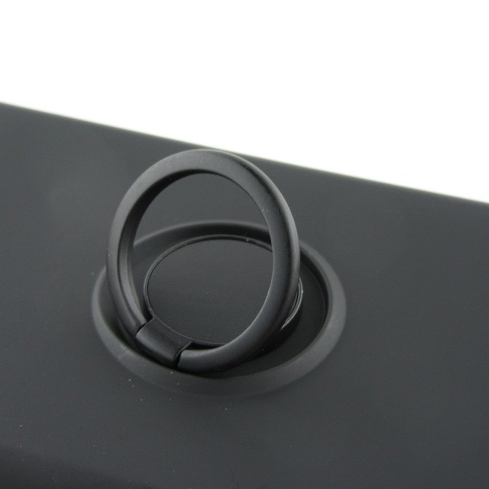 Hülle iPhone 7 / 8 / SE (2020, 2022) - Soft Touch mit Ring - Schwarz