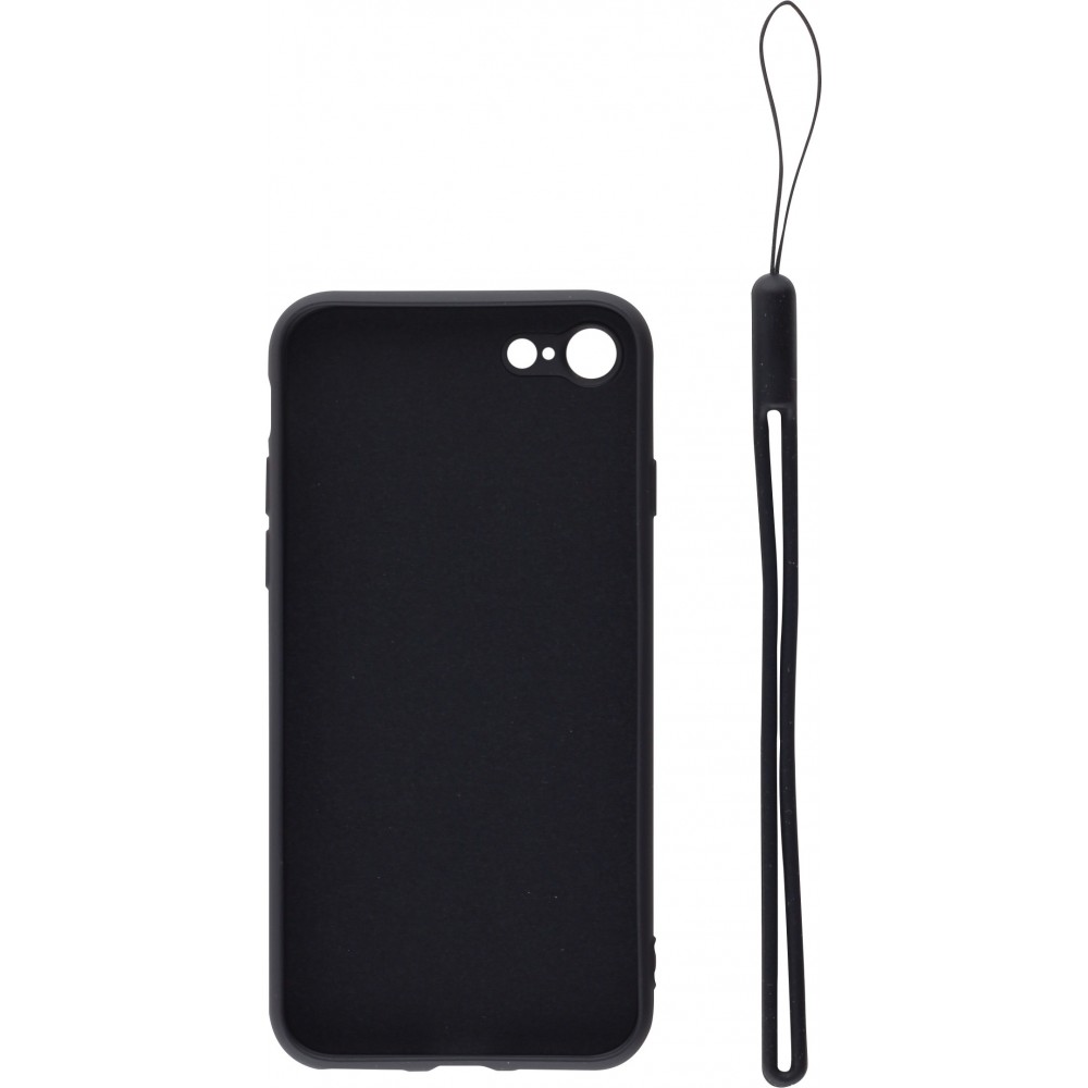 Coque iPhone 6/6s - Soft Touch avec anneau - Noir