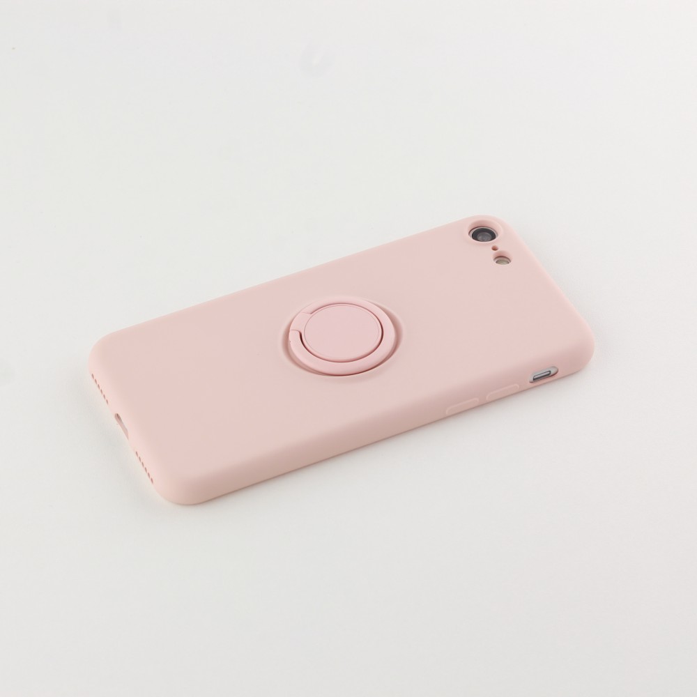 Coque iPhone 7 / 8 / SE (2020, 2022) - Soft Touch avec anneau - Rose