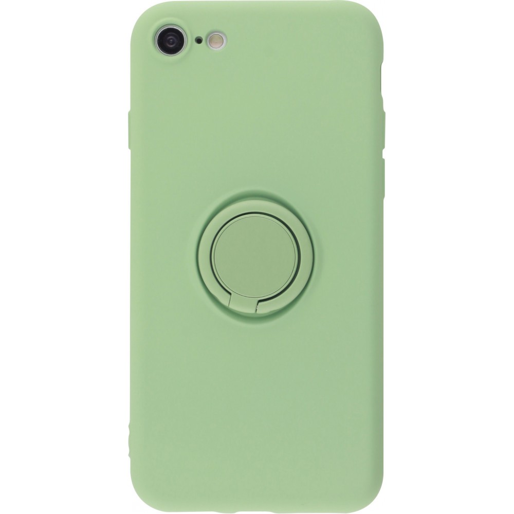 Coque iPhone 7 / 8 / SE (2020, 2022) - Soft Touch avec anneau vert clair