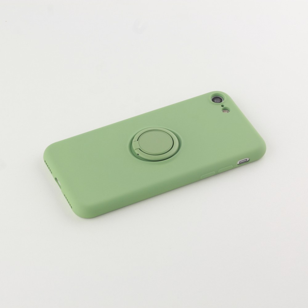 Coque iPhone 7 / 8 / SE (2020, 2022) - Soft Touch avec anneau vert clair