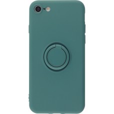 Coque iPhone 7 / 8 / SE (2020, 2022) - Soft Touch avec anneau - Vert foncé