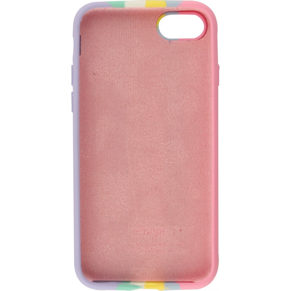 Coque iPhone 7 / 8 / SE (2020, 2022) - Soft Touch multicolors rose - Violet