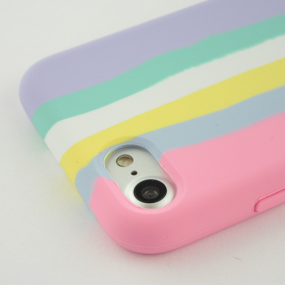 Coque iPhone 7 / 8 / SE (2020, 2022) - Soft Touch multicolors rose - Violet