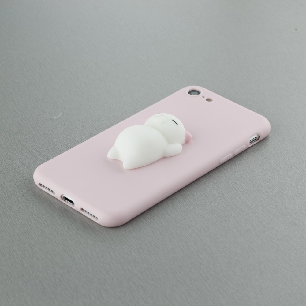 Hülle iPhone 7 / 8 / SE (2020, 2022) - Squishy Cat - Rosa
