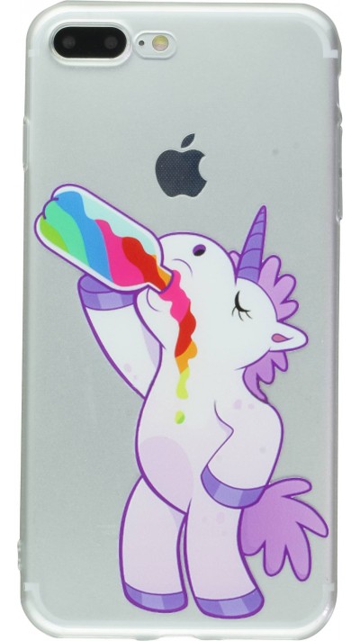 Coque iPhone 7 Plus / 8 Plus - Clear Licorne boisson