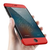 Hülle iPhone 7 Plus / 8 Plus - 360° Full Body schwarz - Rot