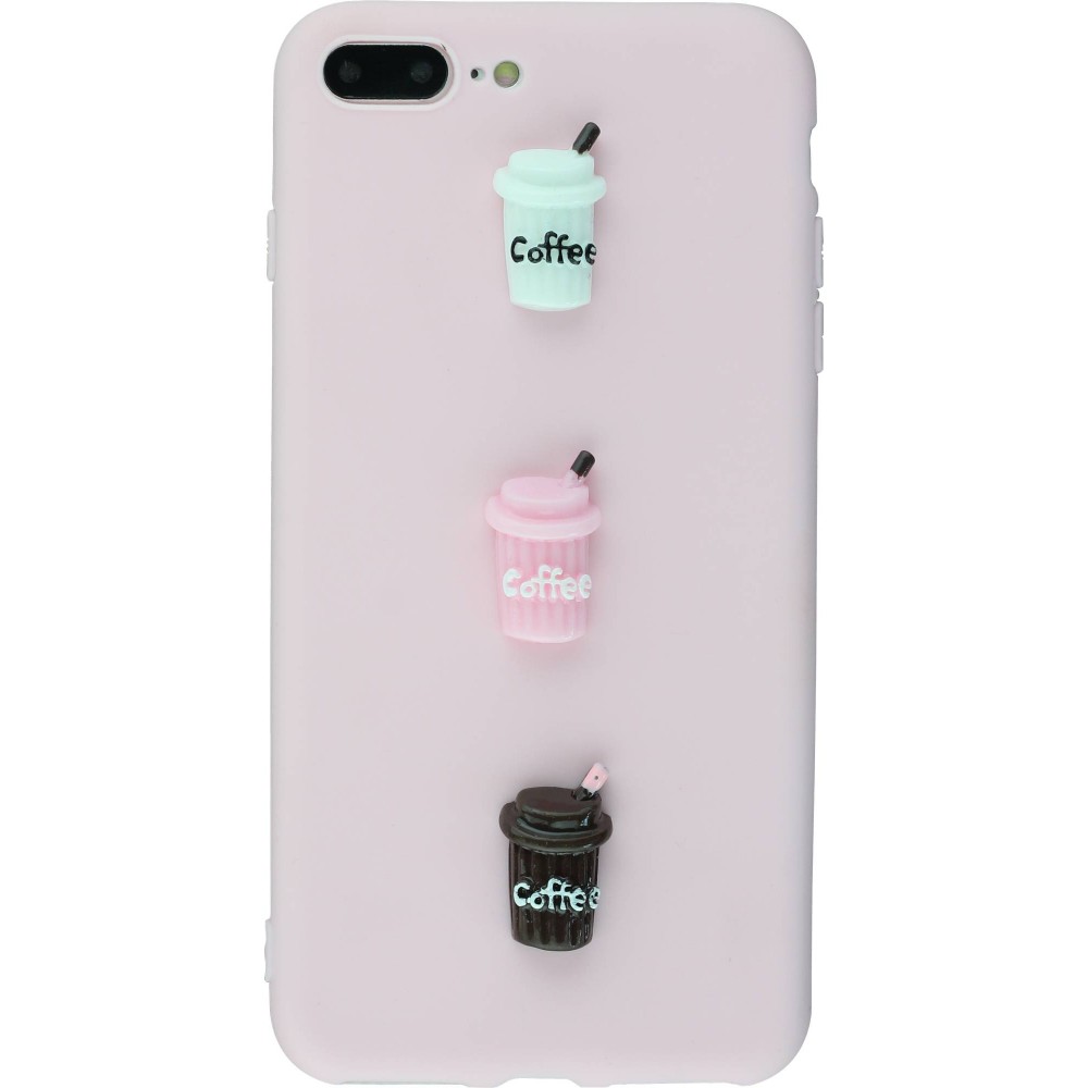 Coque iPhone 7 Plus / 8 Plus - 3D Coffee - Rose