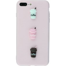 Hülle iPhone 7 Plus / 8 Plus - 3D Coffee - Rosa