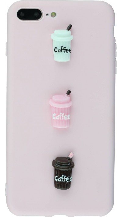 Coque iPhone 7 Plus / 8 Plus - 3D Coffee - Rose