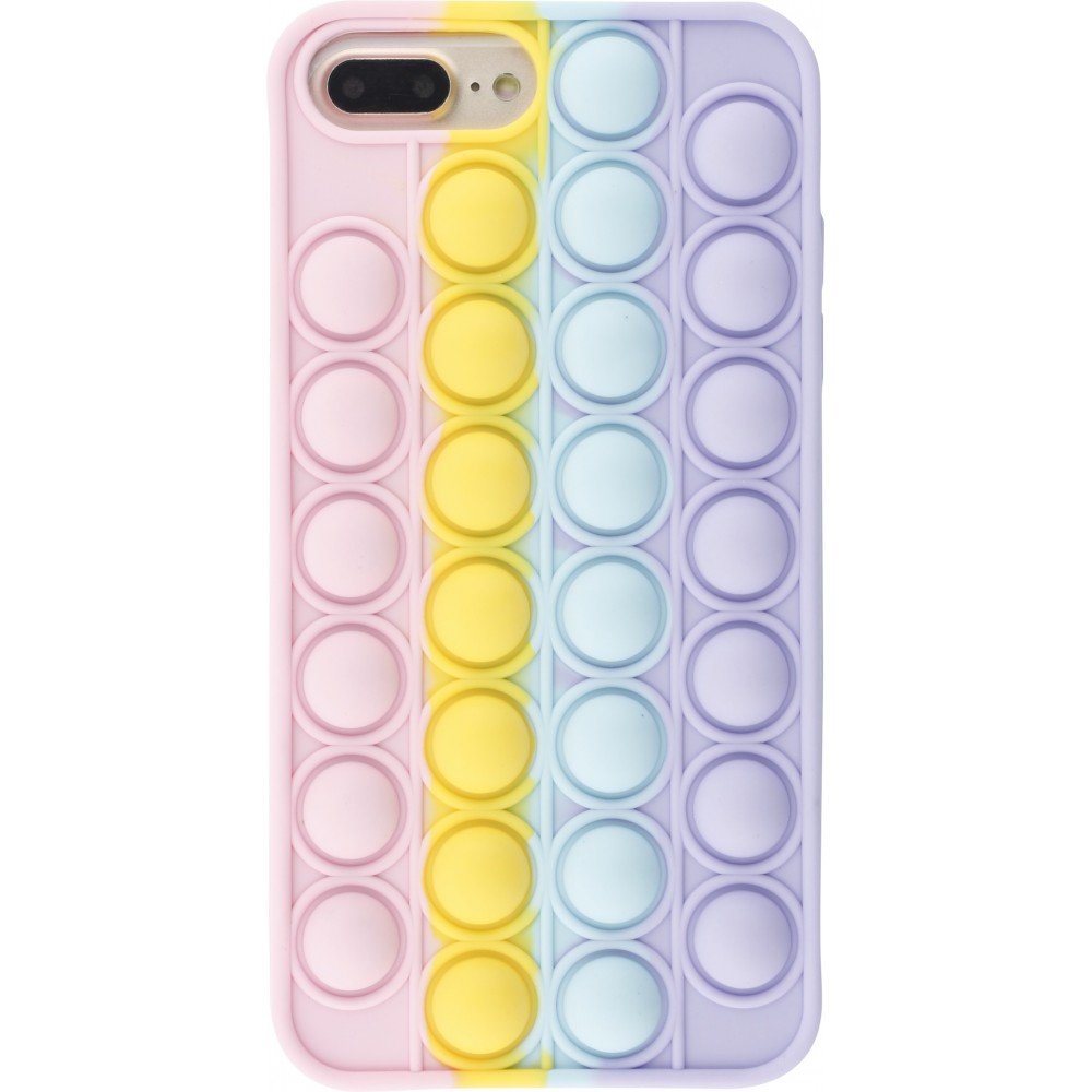 Coque iPhone 7 Plus / 8 Plus - Silicone jeu éclate bulles anti-stress arc-en-ciel