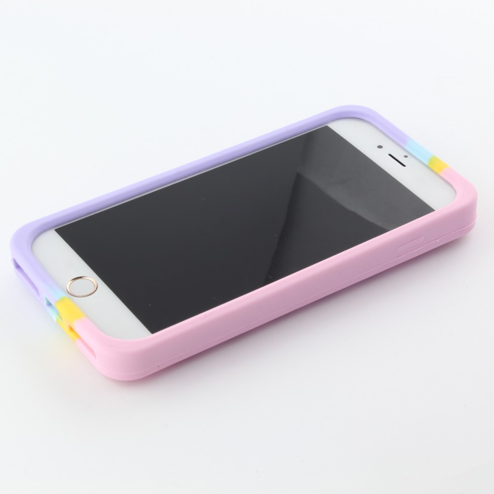 Hülle iPhone 7 Plus / 8 Plus - Silikon Luftblasen Anti-Stress Regenbogen