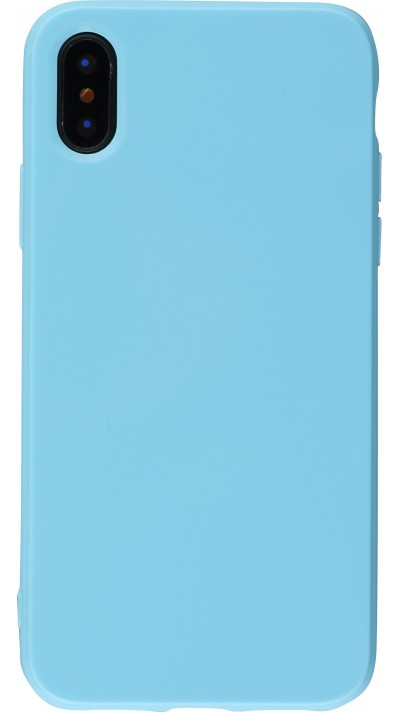 Coque iPhone X / Xs - Gel - Bleu clair