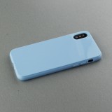Hülle iPhone X / Xs - Gummi - Hellblau