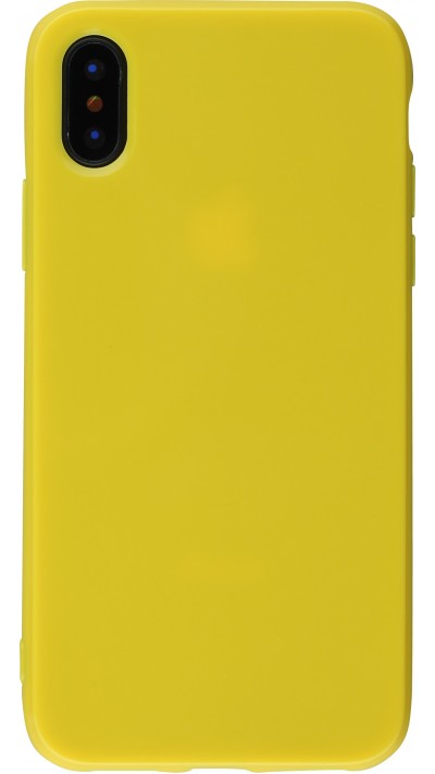 Hülle iPhone X / Xs - Gummi - Gelb