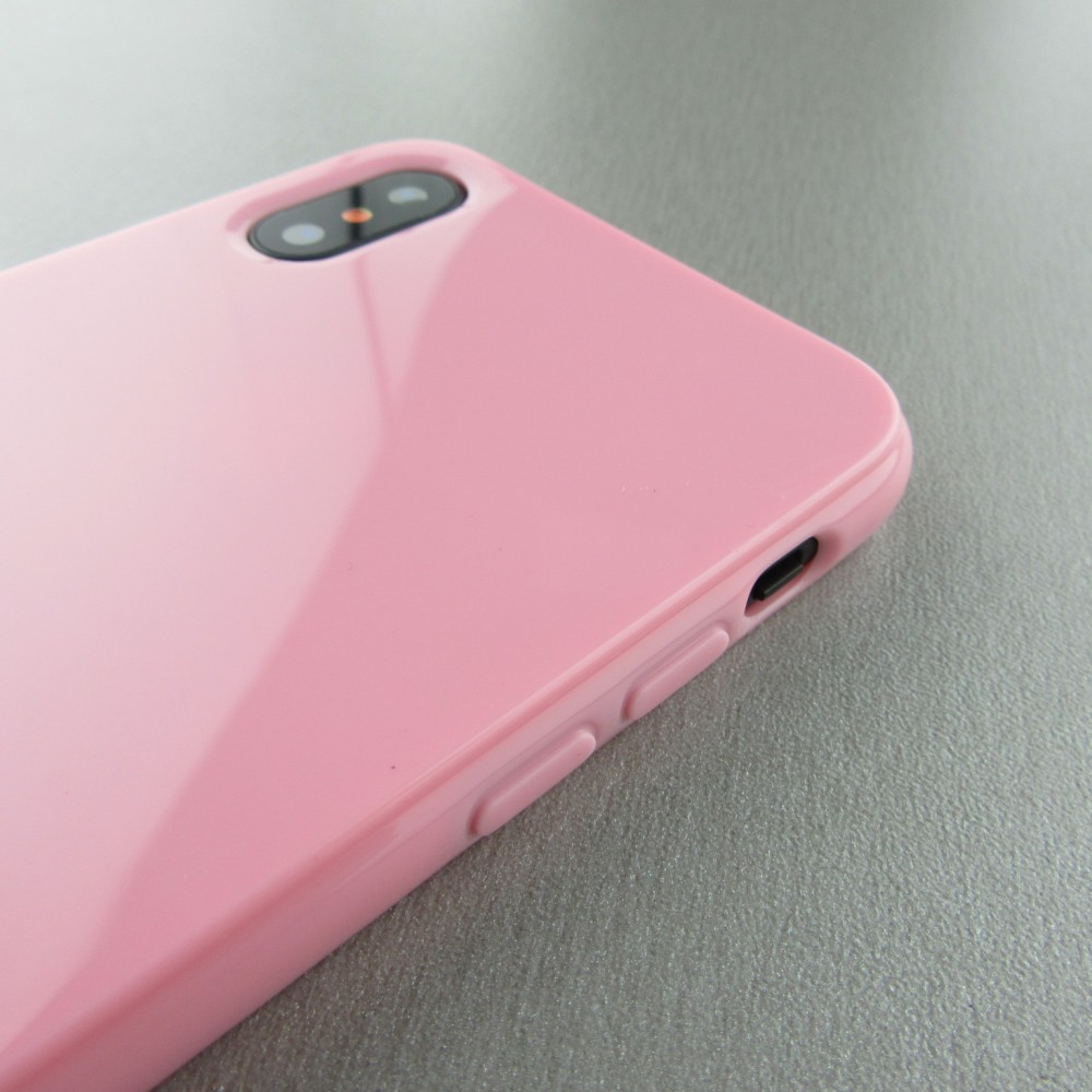 Hülle iPhone X / Xs - Gummi - Rosa