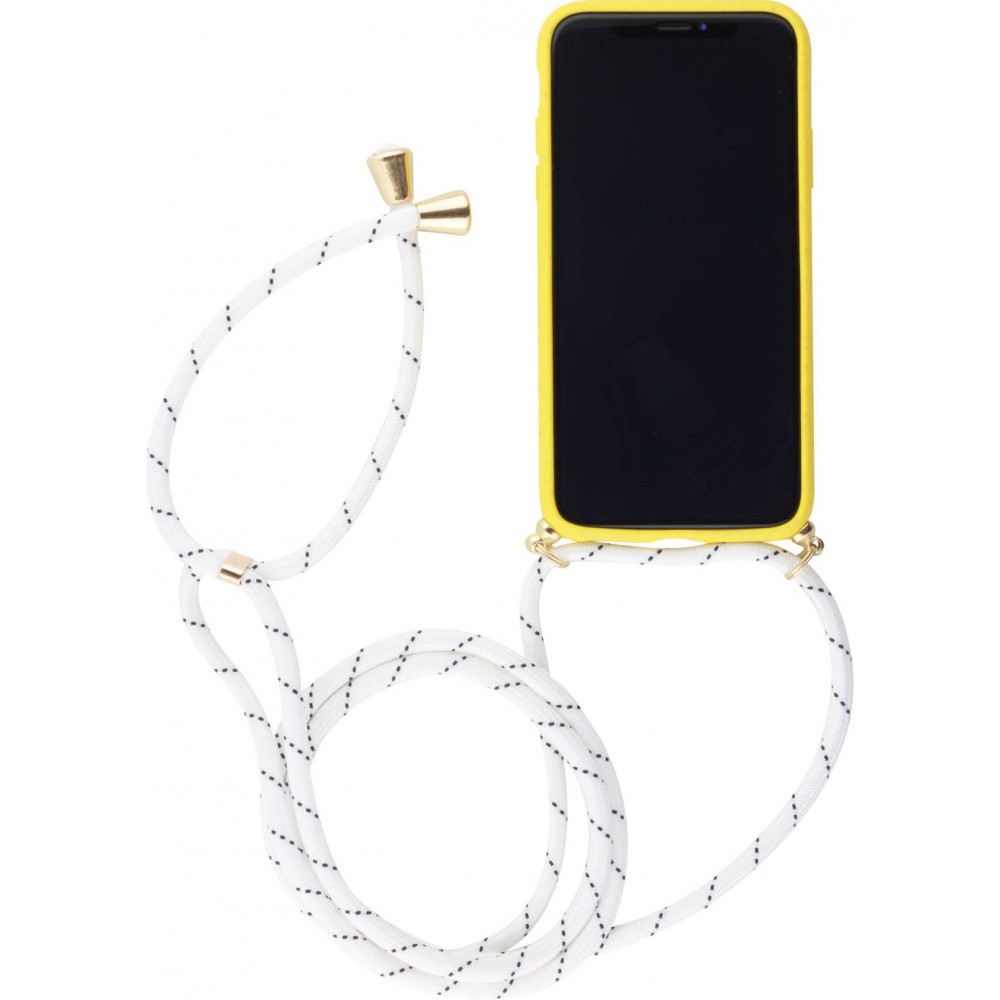 Hülle iPhone XR - Bio Eco-Friendly Vegan mit Handykette Necklace - Gelb