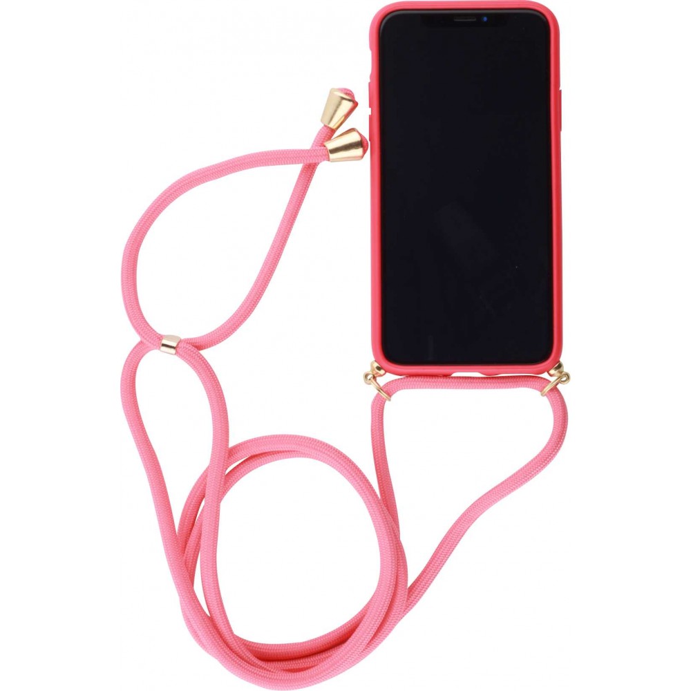 Hülle iPhone XR - Bio Eco-Friendly Vegan mit Handykette Necklace - Rot