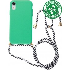 Coque iPhone XR - Bio Eco-Friendly nature avec cordon collier - Turquoise