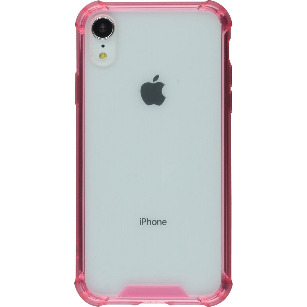 Coque iPhone Xs Max - Bumper Glass - Rose foncé - Transparent