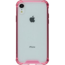 Hülle iPhone XR - Bumper Glass dunkelrosa - Transparent