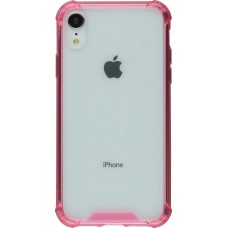 Coque iPhone XR - Bumper Glass - Rose foncé - Transparent