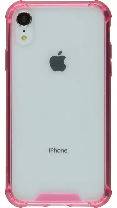 Coque iPhone Xs Max - Bumper Glass - Rose foncé - Transparent