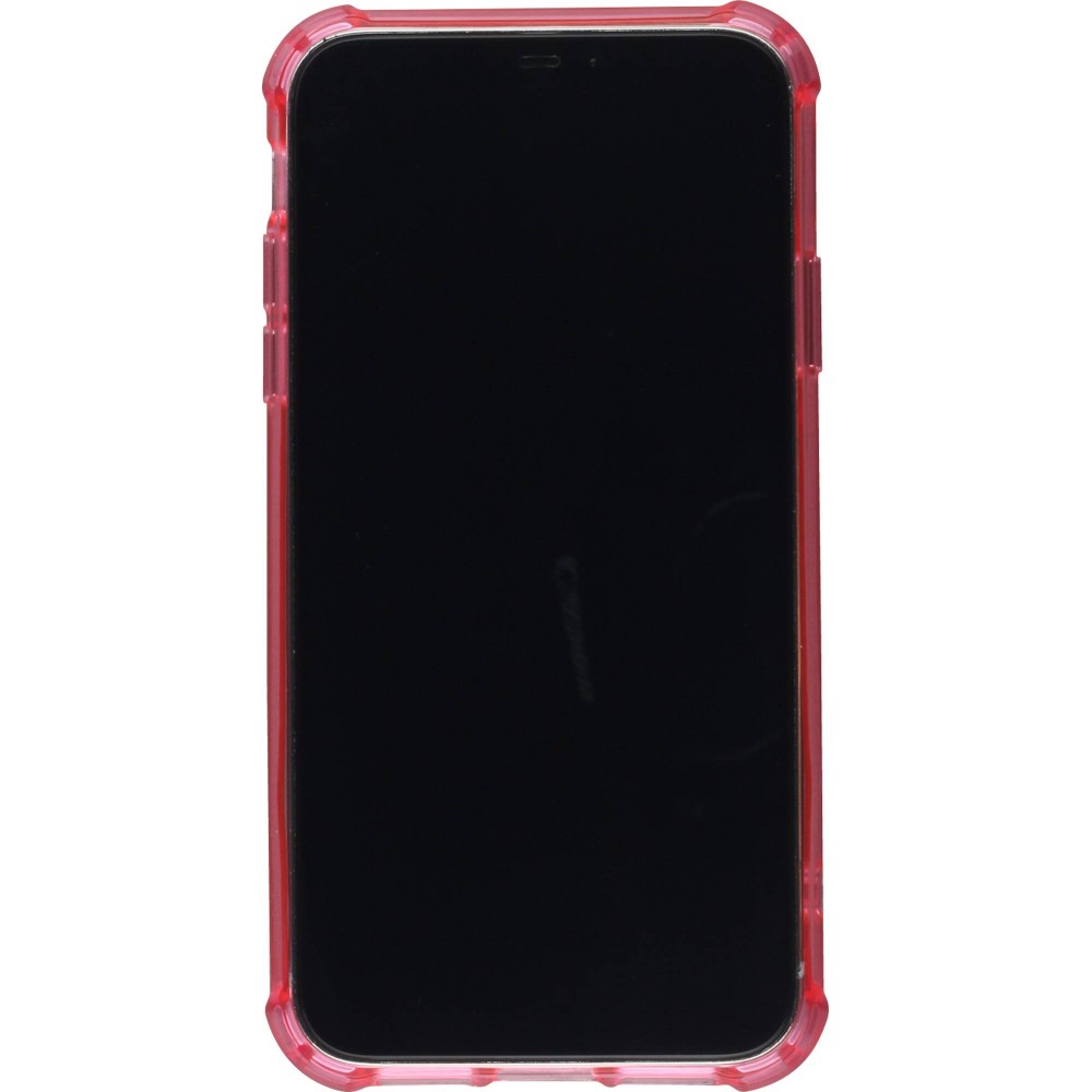 Coque iPhone XR - Bumper Glass - Rose foncé - Transparent