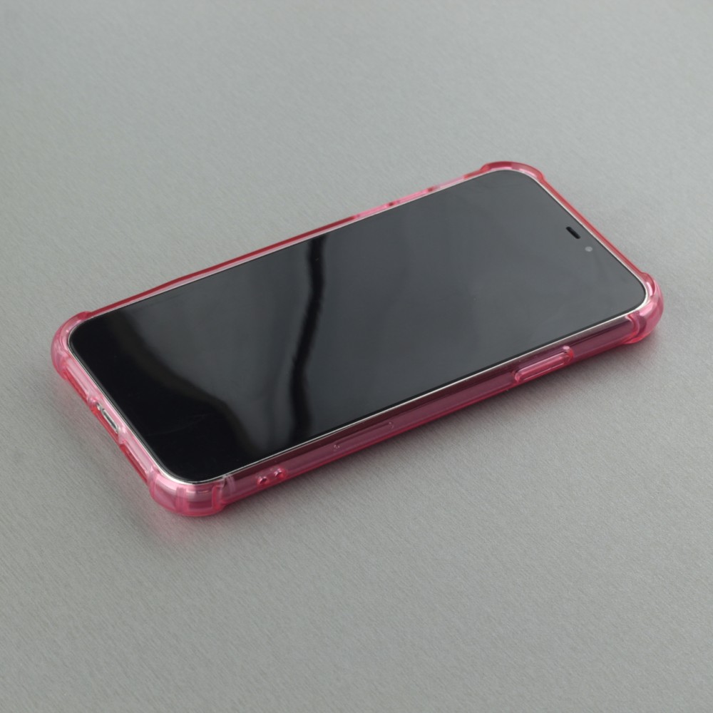 Hülle iPhone XR - Bumper Glass dunkelrosa - Transparent