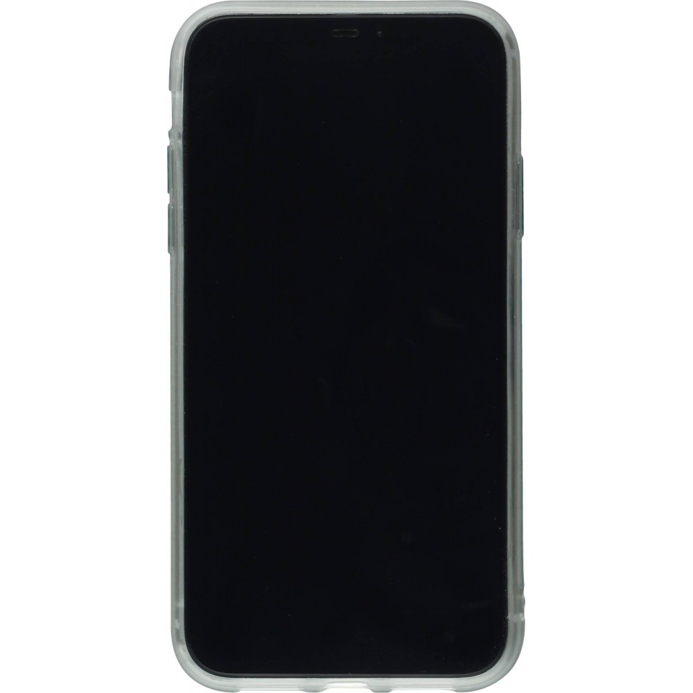 Coque iPhone XR - Clear crâne roses
