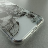 Coque iPhone XR - Clear crâne roses