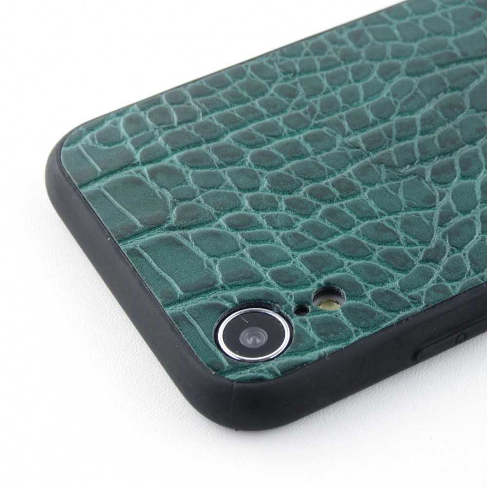 Hülle iPhone XR - Krokodil mit Riemen  grün