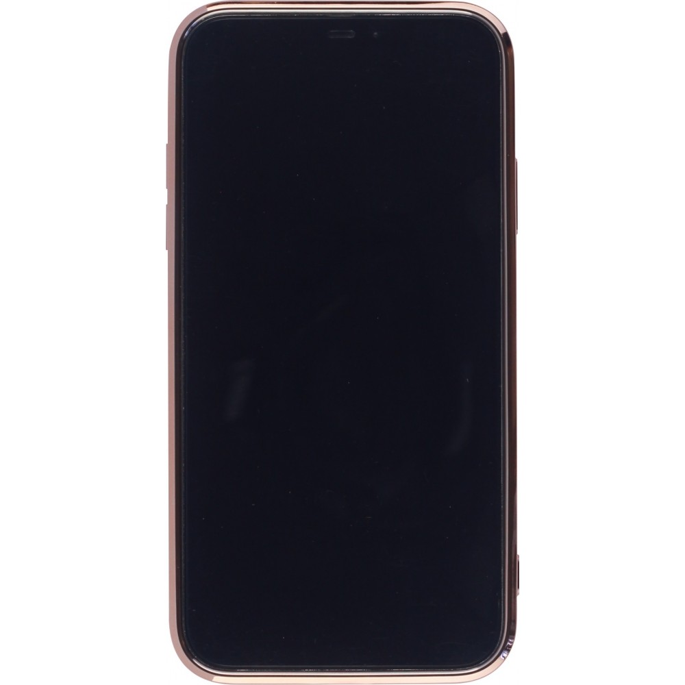 Hülle iPhone XR - Gummi Bronze mit Ring grau grün