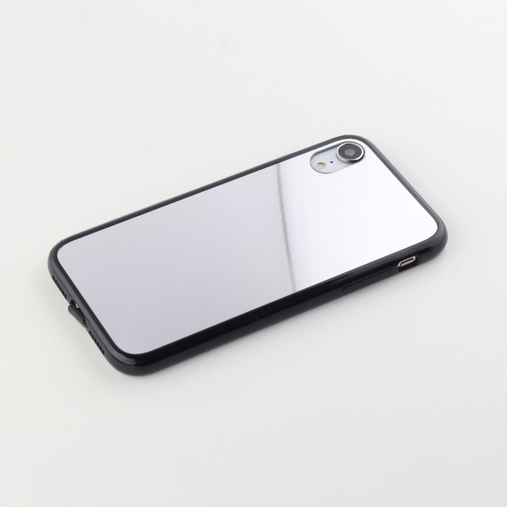 Coque iPhone XR - Miroir bords en silicone - Noir