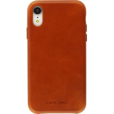 Coque iPhone X / Xs - Qialino cuir véritable - Brun