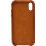 Coque iPhone Xs Max - Qialino cuir véritable - Brun