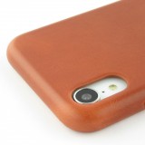 Coque iPhone XR - Qialino cuir véritable - Brun