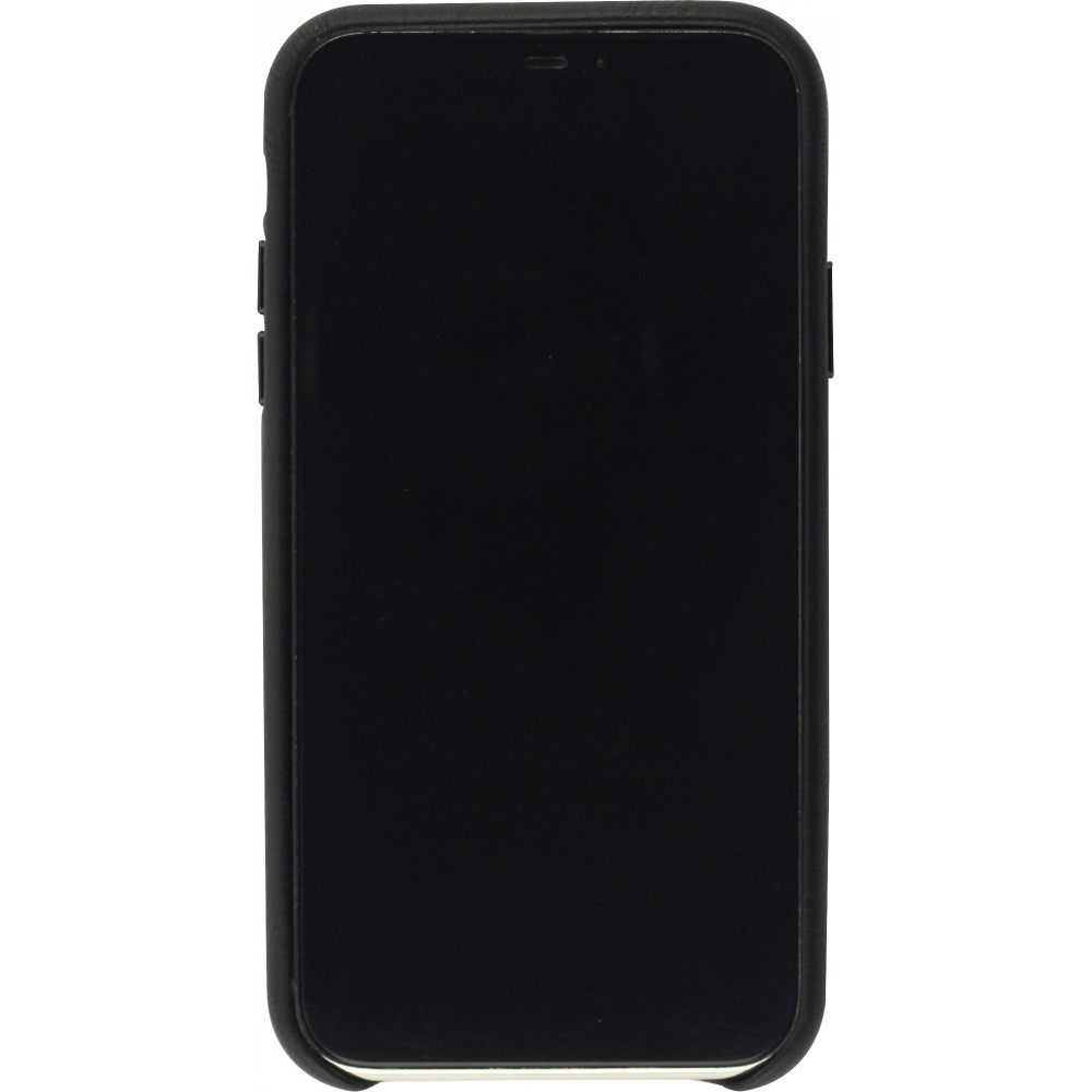 Coque iPhone Xs Max - Qialino cuir véritable - Noir