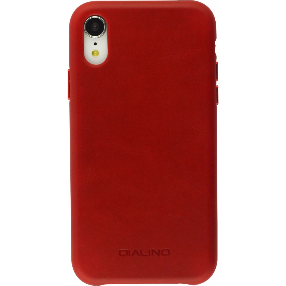 Coque iPhone Xs Max - Qialino cuir véritable - Rouge