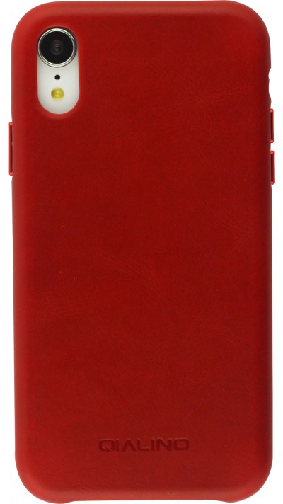 Coque iPhone XR - Qialino cuir véritable - Rouge