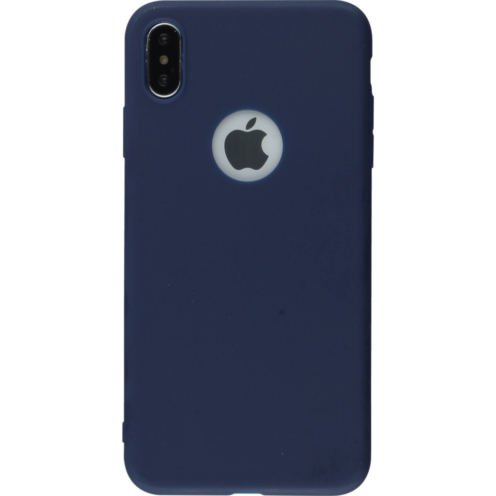 Coque iPhone XR - Silicone Mat - Bleu foncé