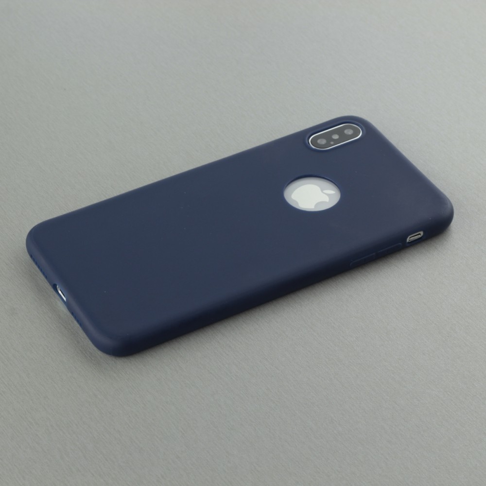 Coque iPhone XR - Silicone Mat - Bleu foncé