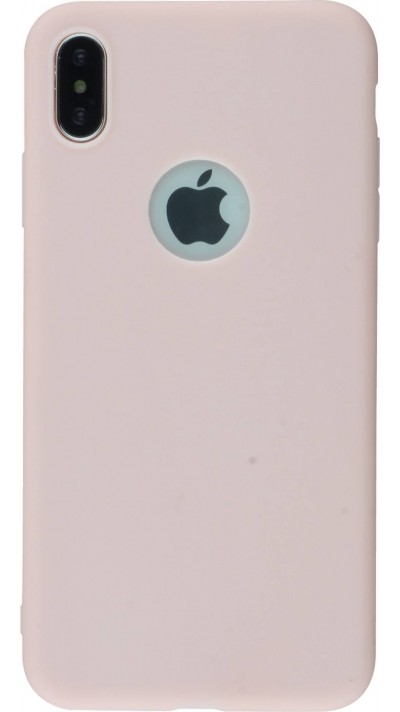 Coque iPhone Xs Max - Silicone Mat - Rose clair
