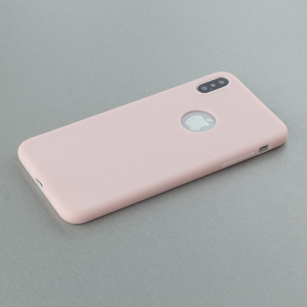 Coque iPhone Xs Max - Silicone Mat - Rose clair