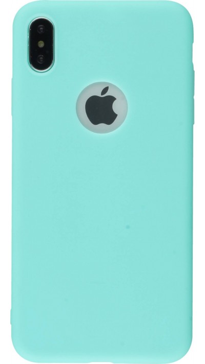 Coque iPhone Xs Max - Silicone Mat - Turquoise