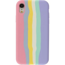 Coque iPhone XR - Soft Touch multicolors rose - Violet