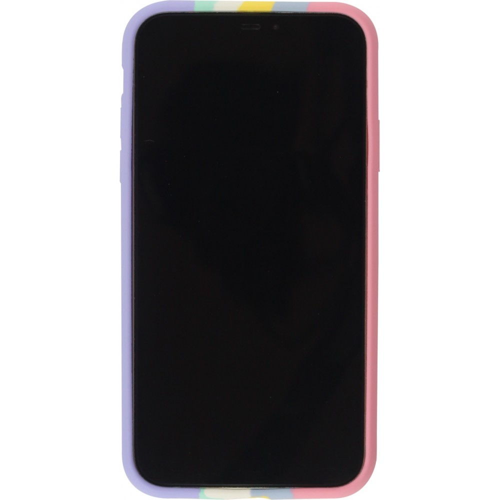 Hülle iPhone XR - Soft Touch multicolors rosa - Violett