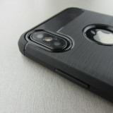 Coque iPhone X / Xs - Brushed Carbon - Noir