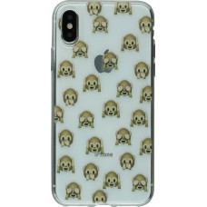 Coque iPhone X / Xs - Clear Emoji Monkey