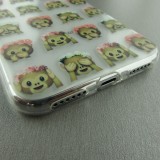 Hülle iPhone X / Xs - Clear Emoji Monkey flowers